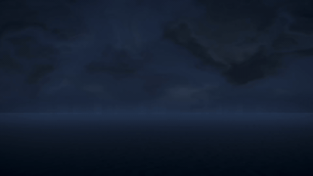 A preview of a procedural lightning storm rolling over a reflective sea